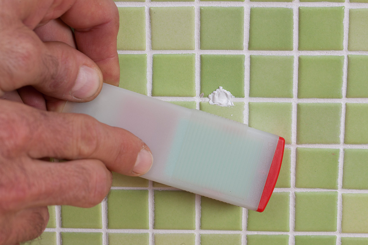 Drill hole on a wall tile