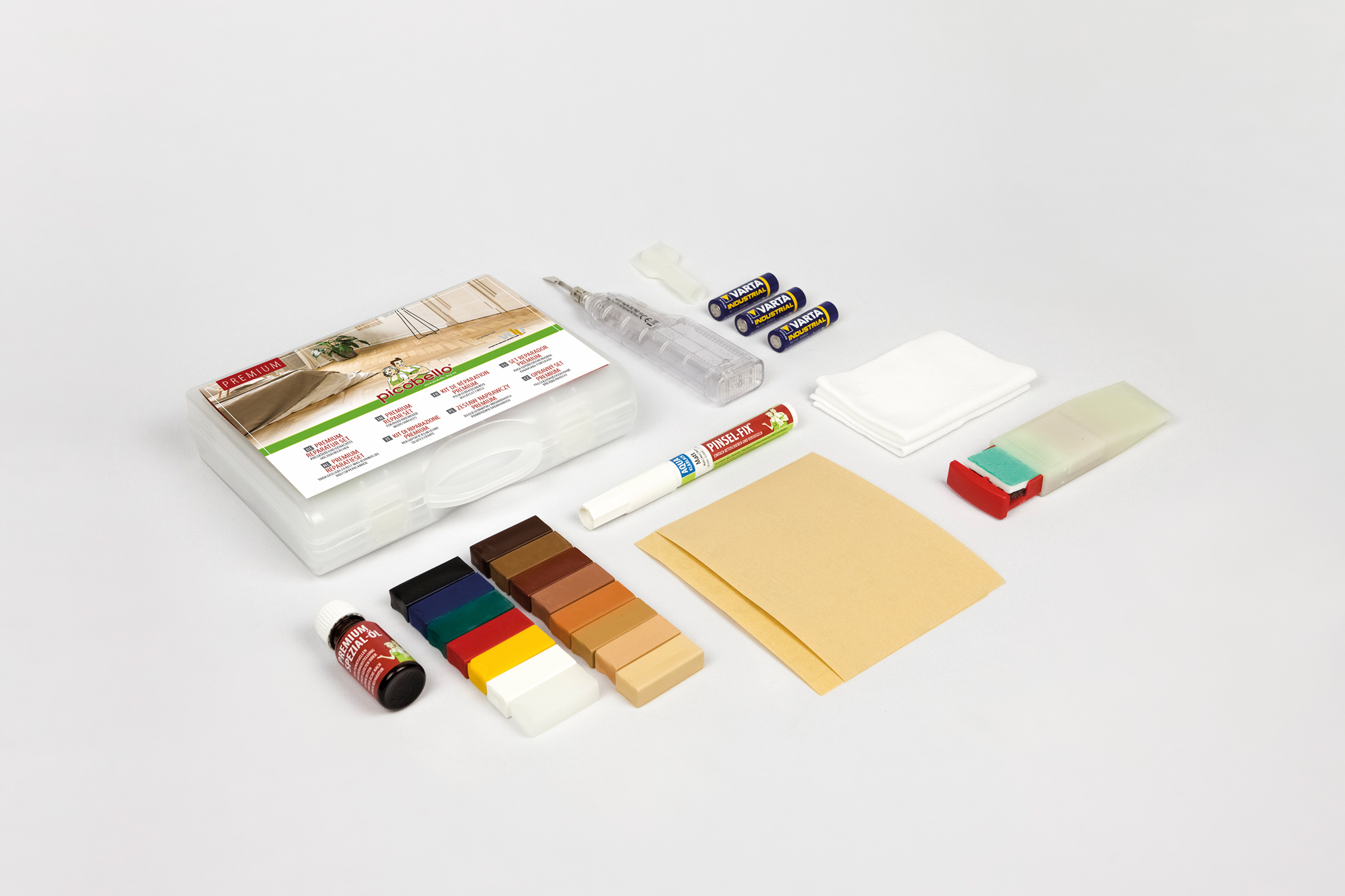Picobello PREMIUM Repair Set (for oiled and waxed real wood surfaces) Picobello PREMIUM Repair Set (for oiled and waxed real wood surfaces)